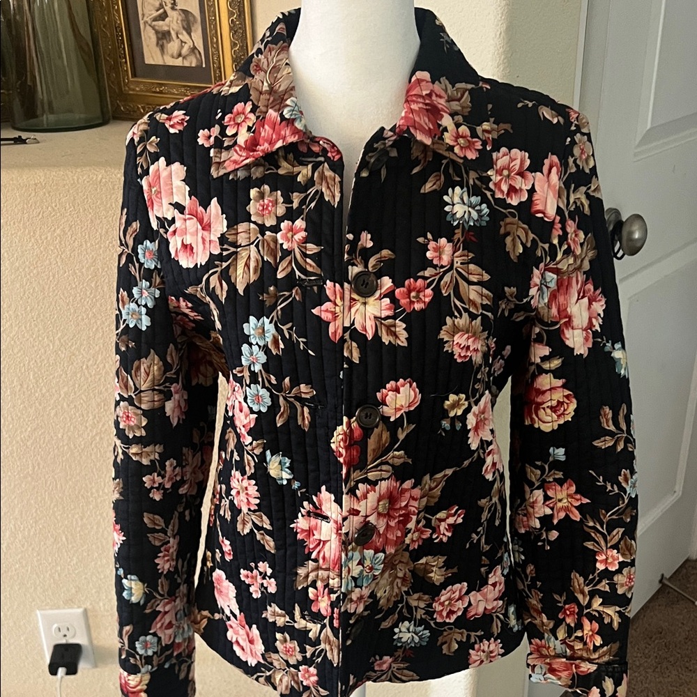 Charter Club Black Floral Women's Jacket
